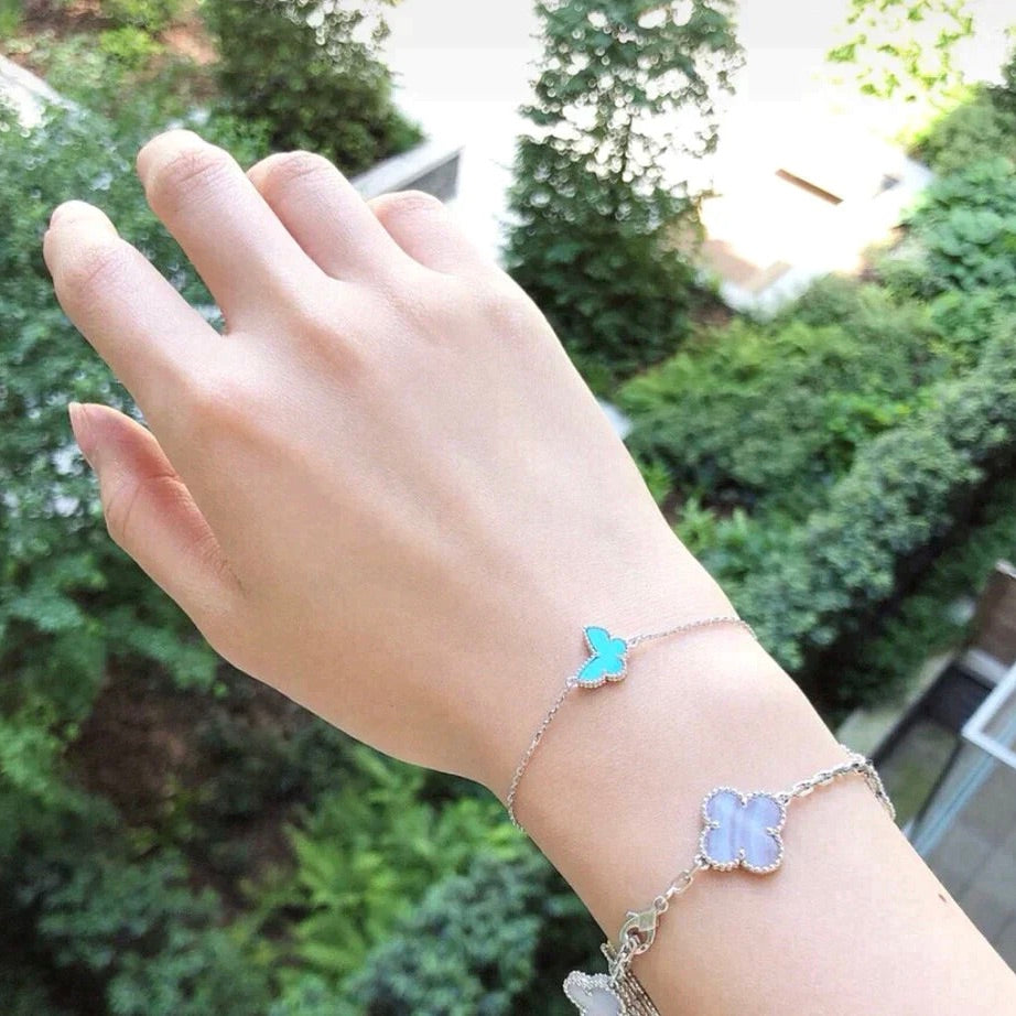 [⭐Spark]BUTTERFLY TURQUOISE BUTTERFLY BRACELET SILVER