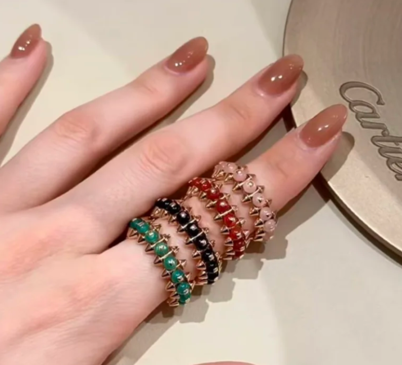 [⭐Spark]CLASH ELEGANT ROSE GOLD RING FEATURING NATURAL AGATE