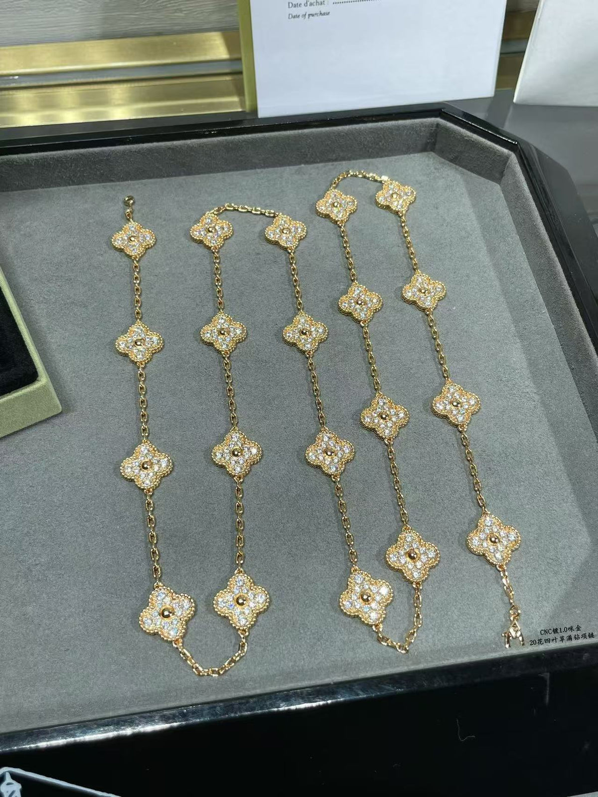 [⭐Spark]CLOVER 20 MOTIFS FULL-DIAMOND NECKLACE