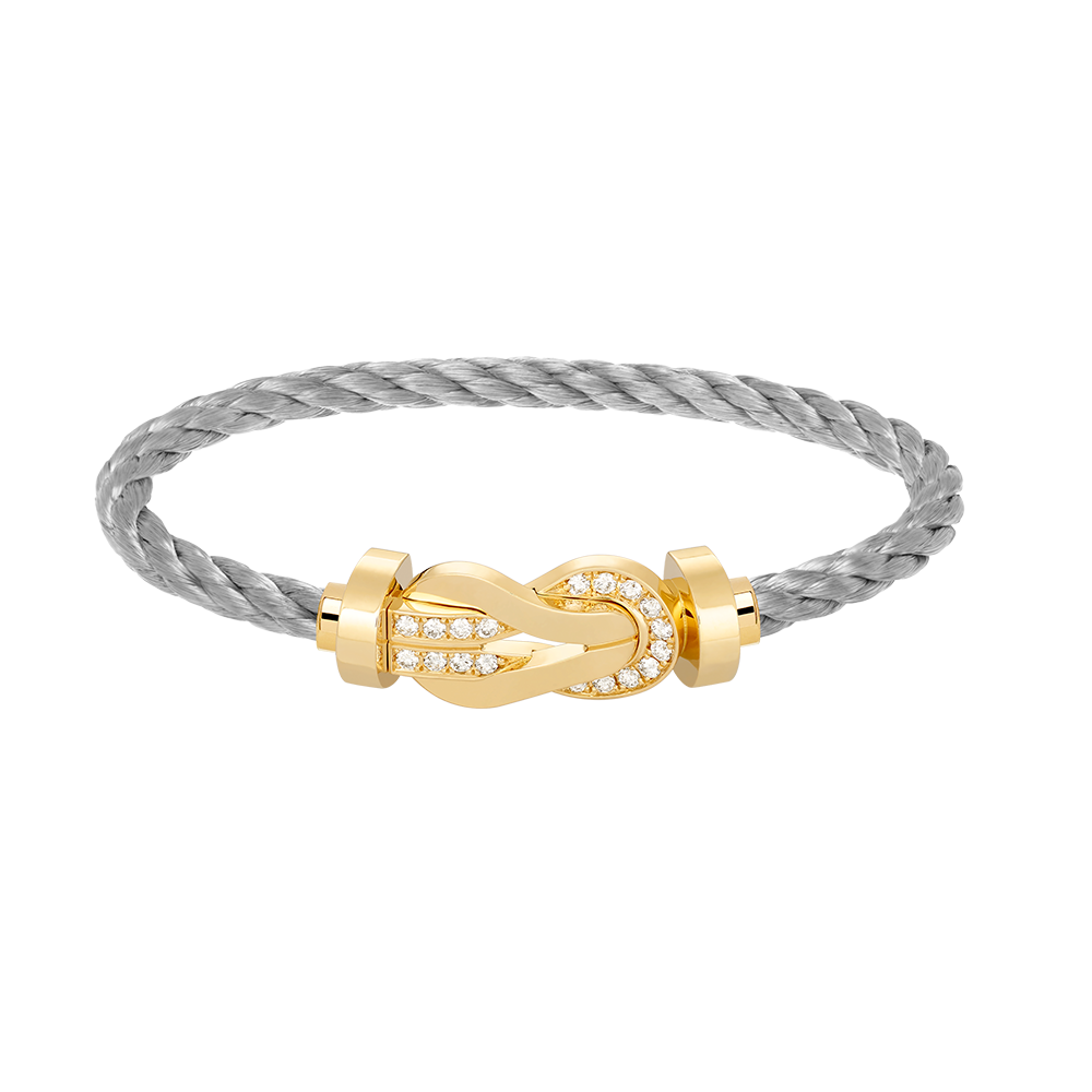 [⭐Spark]CHANCE LARGE 8 FIGURE BUCKLE HALF DIAMOND BRACELET GOLD