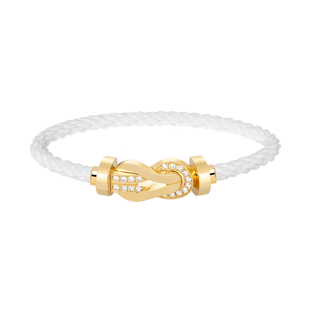 [⭐Spark]CHANCE LARGE 8 FIGURE BUCKLE HALF DIAMOND BRACELET GOLD
