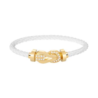 [⭐Spark]CHANCE LARGE 8 FIGURE BUCKLE HALF DIAMOND BRACELET GOLD