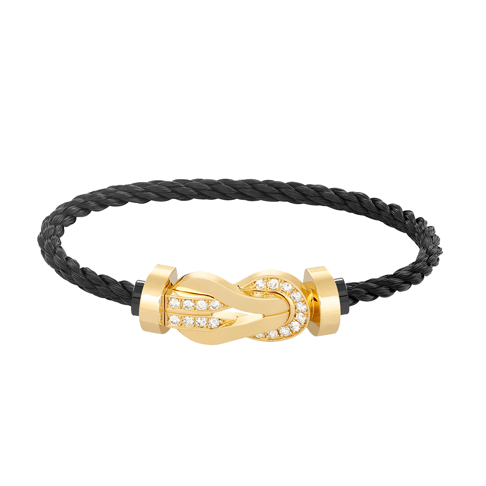 [⭐Spark]CHANCE LARGE 8 FIGURE BUCKLE HALF DIAMOND BRACELET GOLD