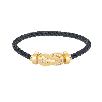 [⭐Spark]CHANCE LARGE 8 FIGURE BUCKLE HALF DIAMOND BRACELET GOLD