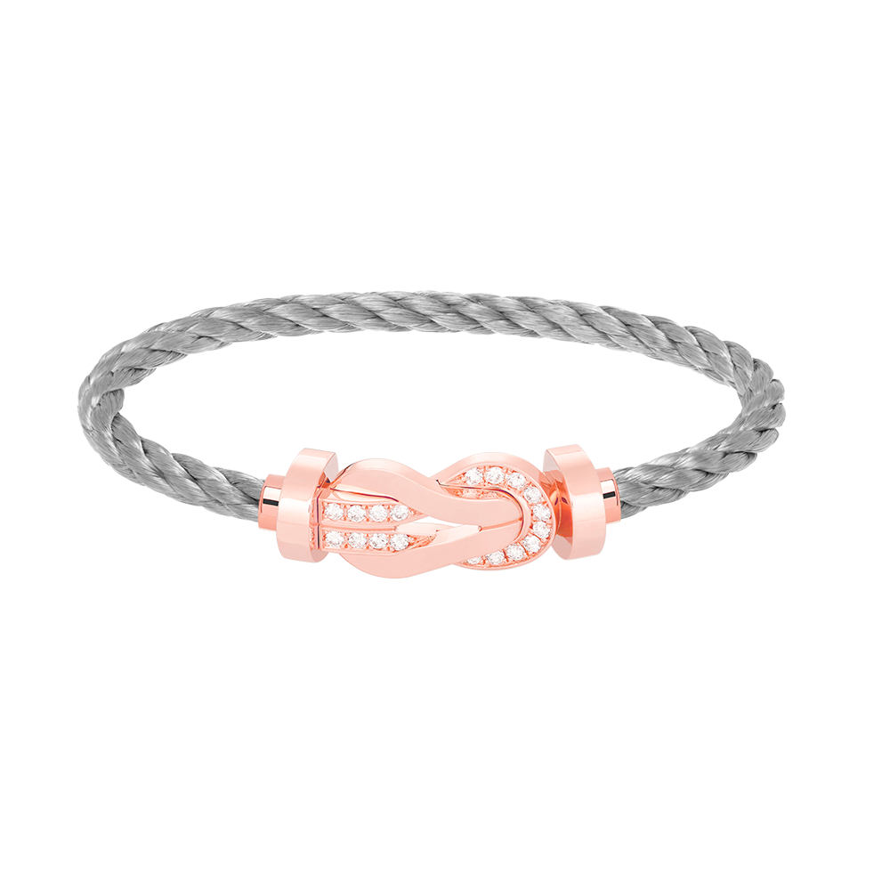 [⭐Spark]CHANCE LARGE 8 FIGURE BUCKLE HALF DIAMOND BRACELET ROSE GOLD