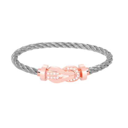 [⭐Spark]CHANCE LARGE 8 FIGURE BUCKLE HALF DIAMOND BRACELET ROSE GOLD