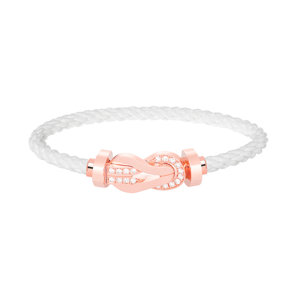 [⭐Spark]CHANCE LARGE 8 FIGURE BUCKLE HALF DIAMOND BRACELET ROSE GOLD