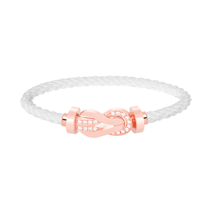 [⭐Spark]CHANCE LARGE 8 FIGURE BUCKLE HALF DIAMOND BRACELET ROSE GOLD