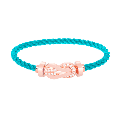 [⭐Spark]CHANCE LARGE 8 FIGURE BUCKLE HALF DIAMOND BRACELET ROSE GOLD