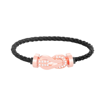 [⭐Spark]CHANCE LARGE 8 FIGURE BUCKLE HALF DIAMOND BRACELET ROSE GOLD