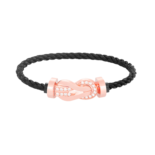 [⭐Spark]CHANCE LARGE 8 FIGURE BUCKLE HALF DIAMOND BRACELET ROSE GOLD
