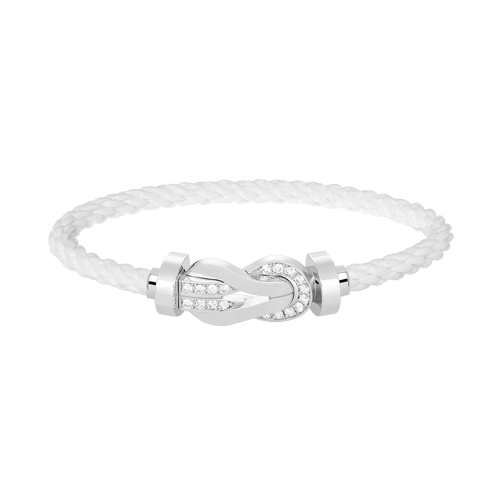 [⭐Spark]CHANCE LARGE 8 FIGURE BUCKLE HALF DIAMOND BRACELET SILVER