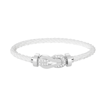 [⭐Spark]CHANCE LARGE 8 FIGURE BUCKLE HALF DIAMOND BRACELET SILVER