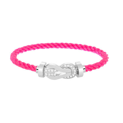 [⭐Spark]CHANCE LARGE 8 FIGURE BUCKLE HALF DIAMOND BRACELET SILVER