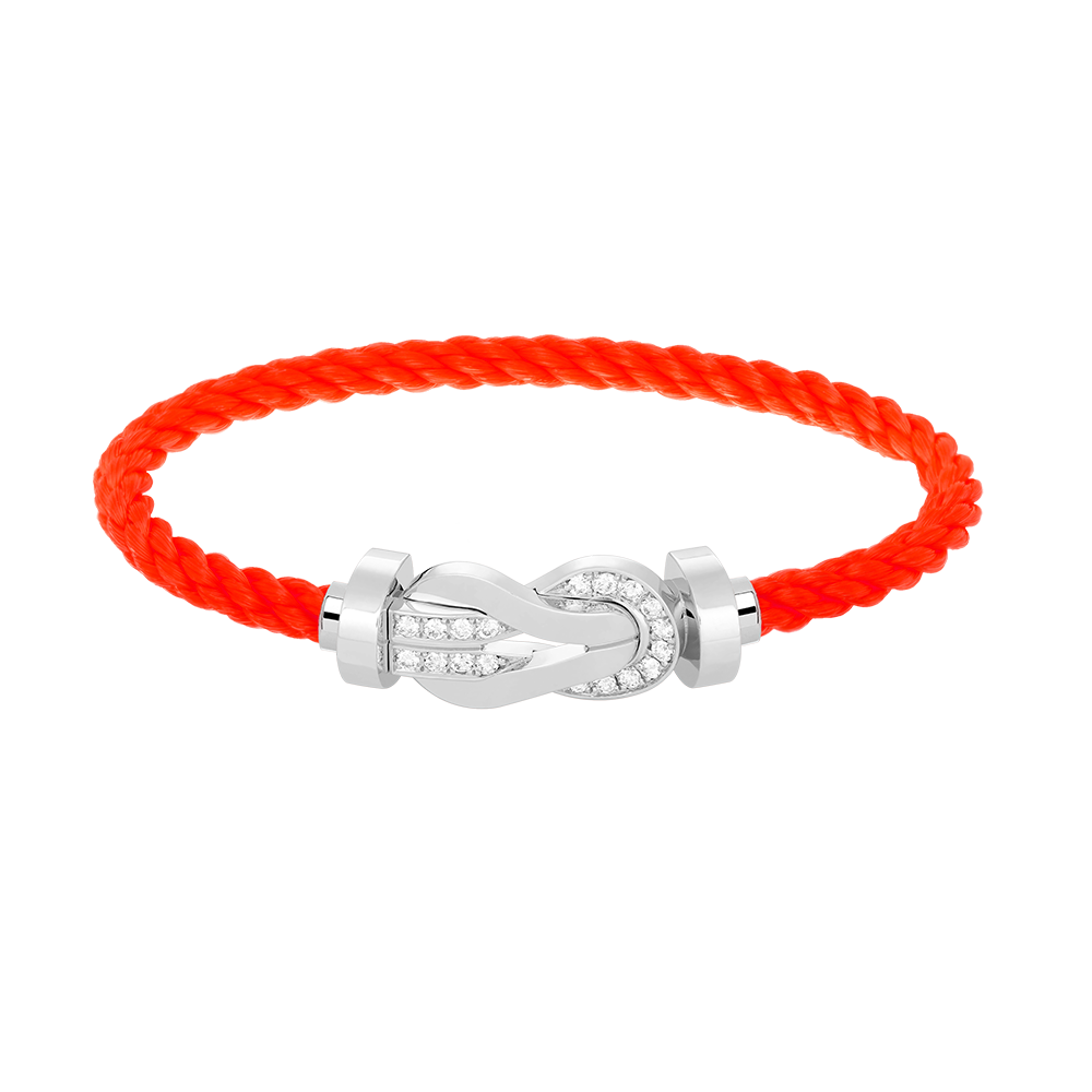 [⭐Spark]CHANCE LARGE 8 FIGURE BUCKLE HALF DIAMOND BRACELET SILVER
