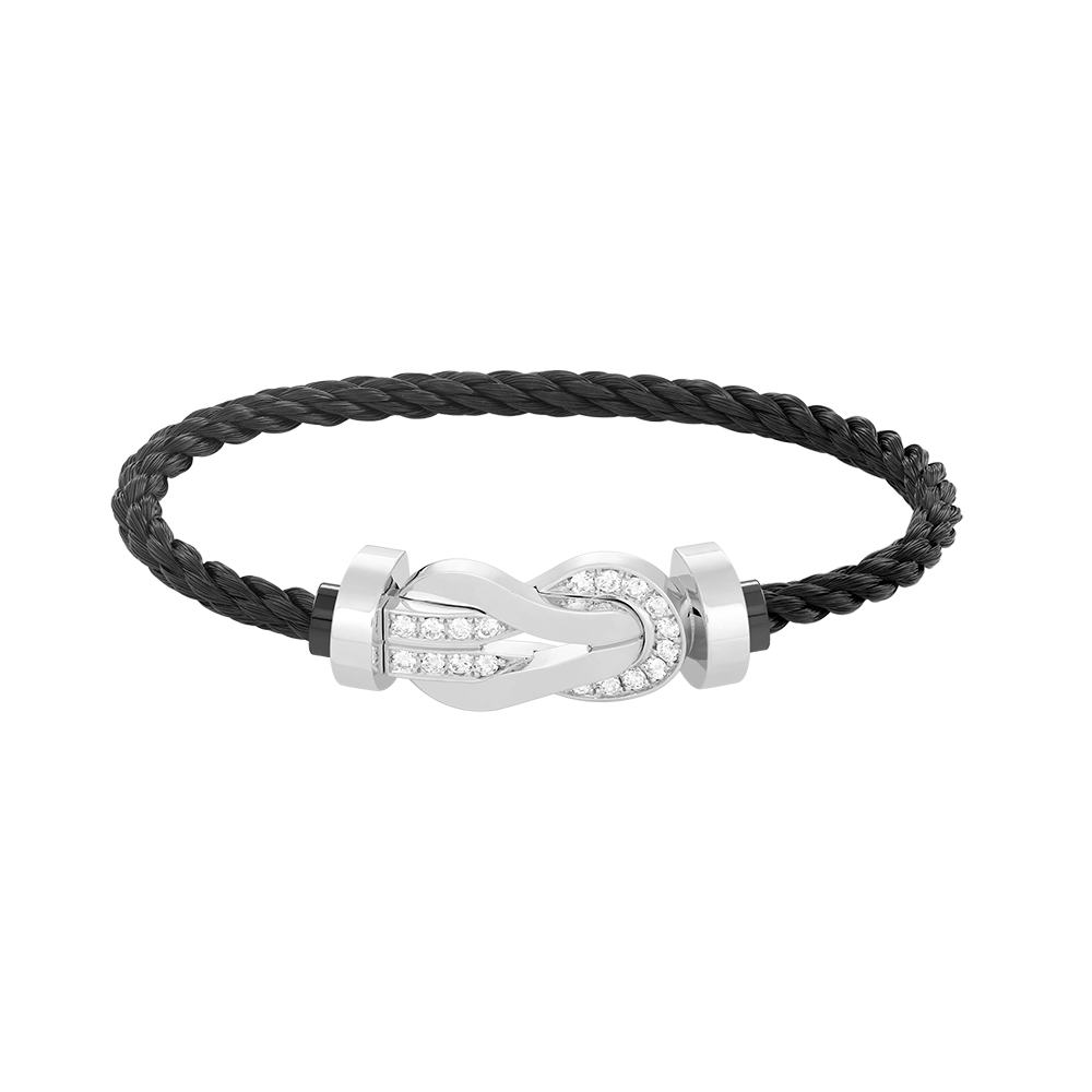 [⭐Spark]CHANCE LARGE 8 FIGURE BUCKLE HALF DIAMOND BRACELET SILVER