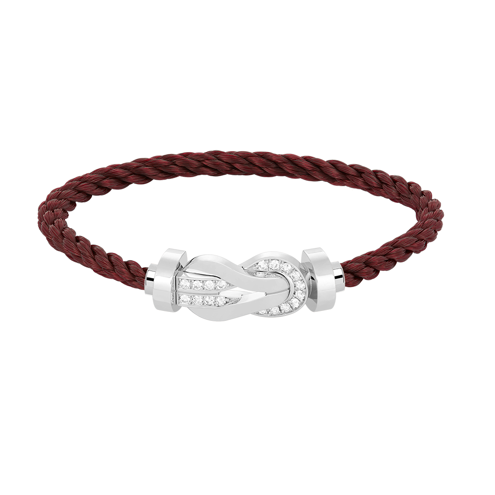 [⭐Spark]CHANCE LARGE 8 FIGURE BUCKLE HALF DIAMOND BRACELET SILVER