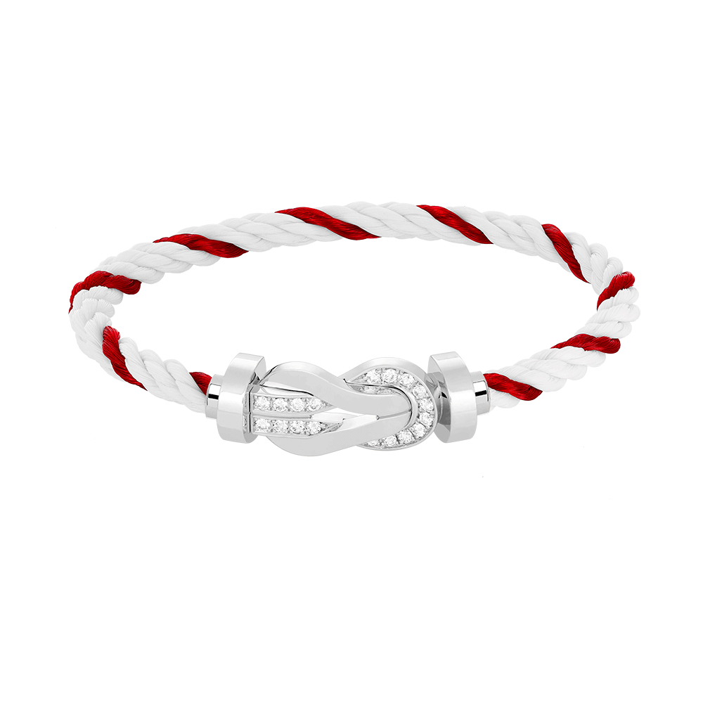 [⭐Spark]CHANCE LARGE 8 FIGURE BUCKLE HALF DIAMOND BRACELET SILVER