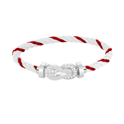 [⭐Spark]CHANCE LARGE 8 FIGURE BUCKLE HALF DIAMOND BRACELET SILVER