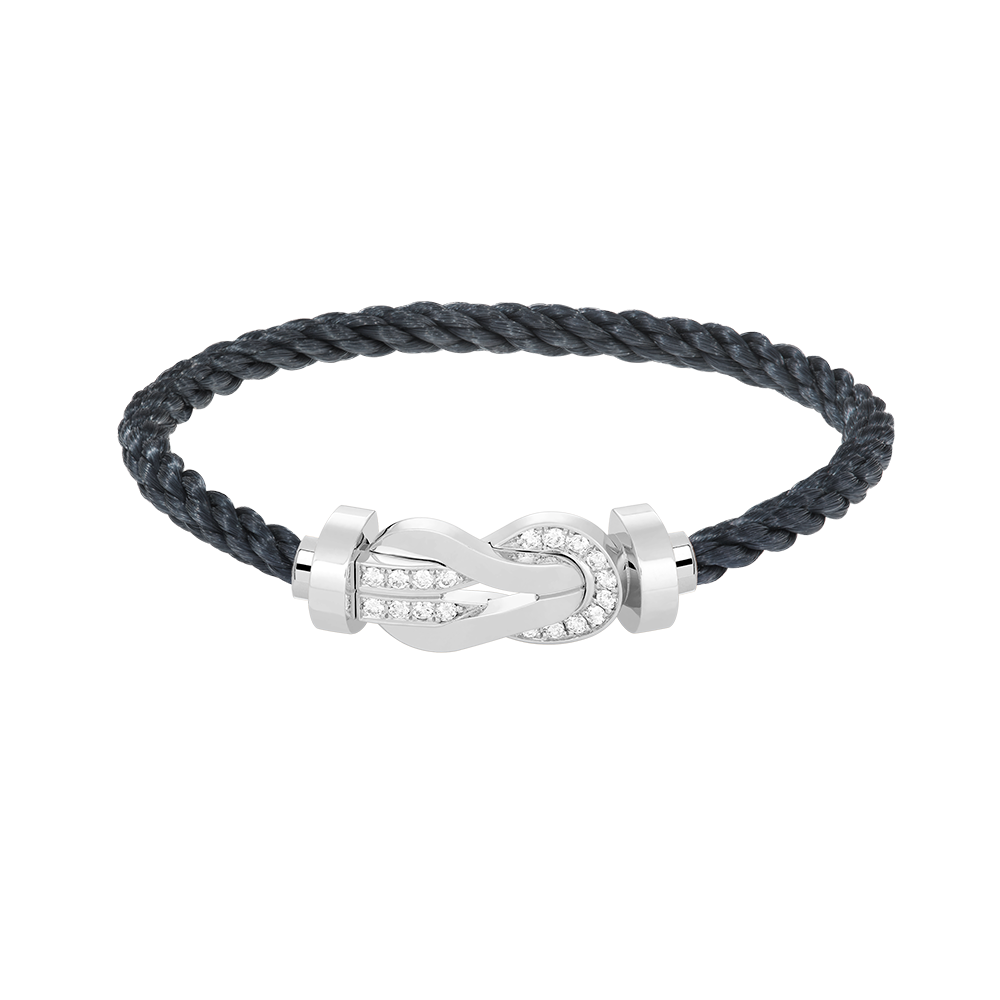[⭐Spark]CHANCE LARGE 8 FIGURE BUCKLE HALF DIAMOND BRACELET SILVER