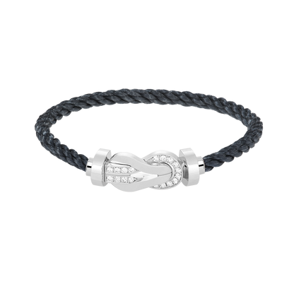 [⭐Spark]CHANCE LARGE 8 FIGURE BUCKLE HALF DIAMOND BRACELET SILVER