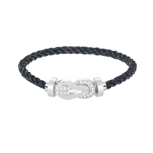 [⭐Spark]CHANCE LARGE 8 FIGURE BUCKLE HALF DIAMOND BRACELET SILVER