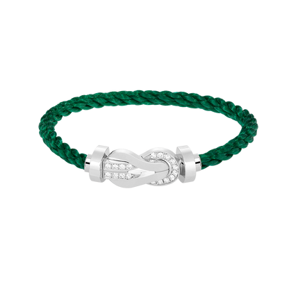 [⭐Spark]CHANCE LARGE 8 FIGURE BUCKLE HALF DIAMOND BRACELET SILVER