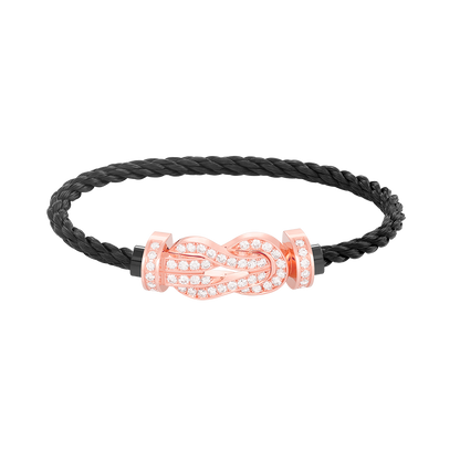 [⭐Spark]CHANCE LARGE 8 FIGURE BUCKLE FULL DIAMOND BRACELET ROSE GOLD