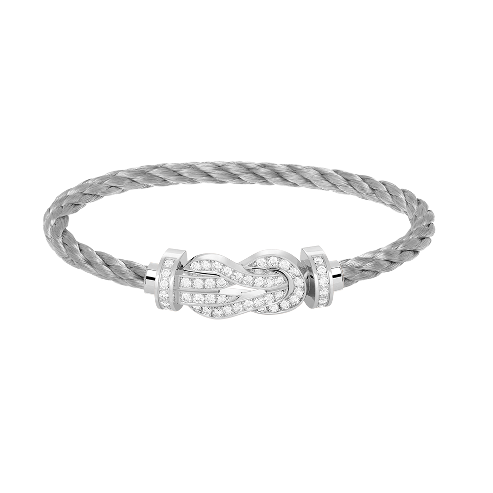 [⭐Spark]CHANCE LARGE 8 FIGURE BUCKLE FULL DIAMOND BRACELET SILVER