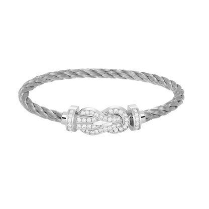 [⭐Spark]CHANCE LARGE 8 FIGURE BUCKLE FULL DIAMOND BRACELET SILVER