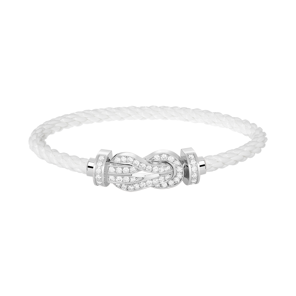 [⭐Spark]CHANCE LARGE 8 FIGURE BUCKLE FULL DIAMOND BRACELET SILVER