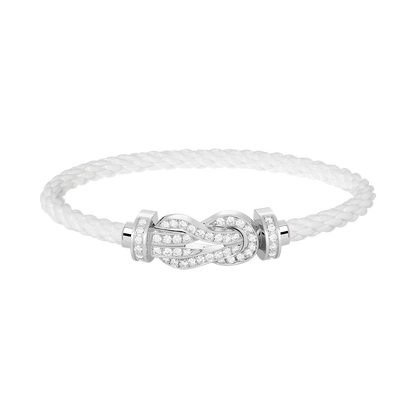 [⭐Spark]CHANCE LARGE 8 FIGURE BUCKLE FULL DIAMOND BRACELET SILVER