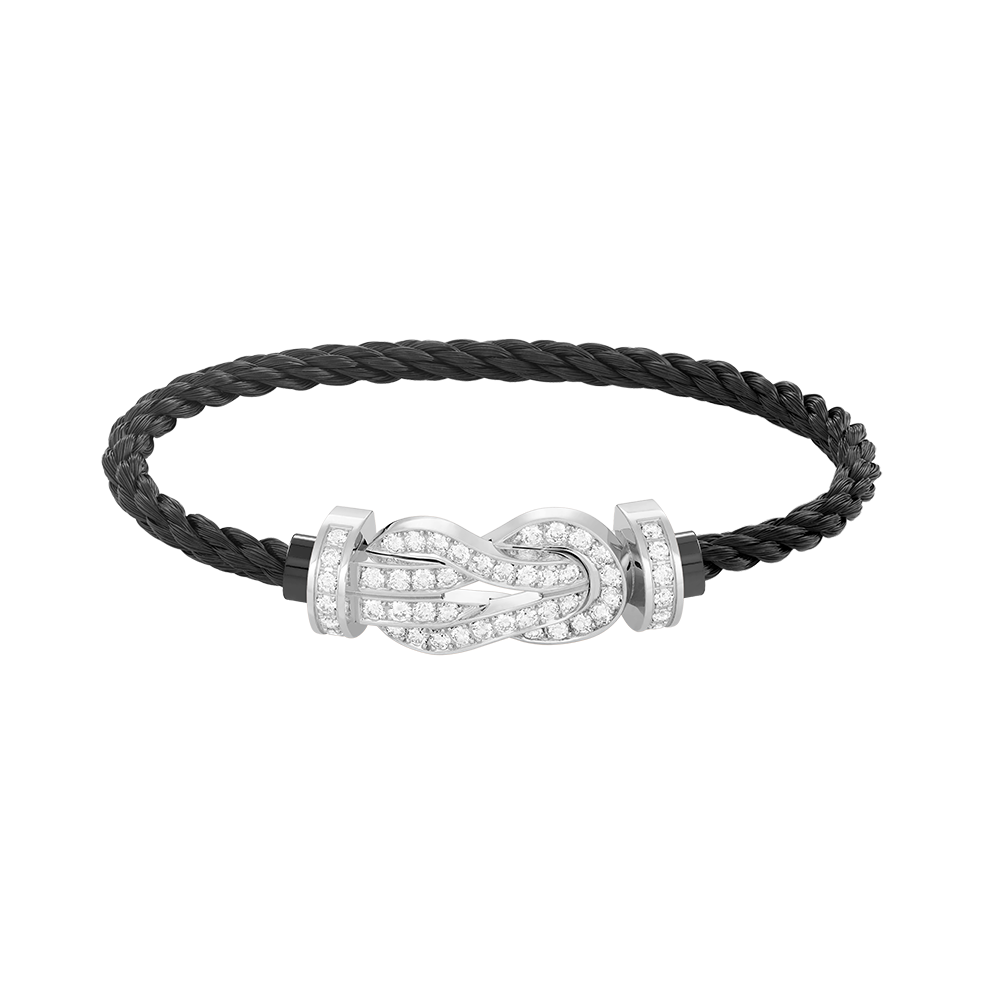 [⭐Spark]CHANCE LARGE 8 FIGURE BUCKLE FULL DIAMOND BRACELET SILVER