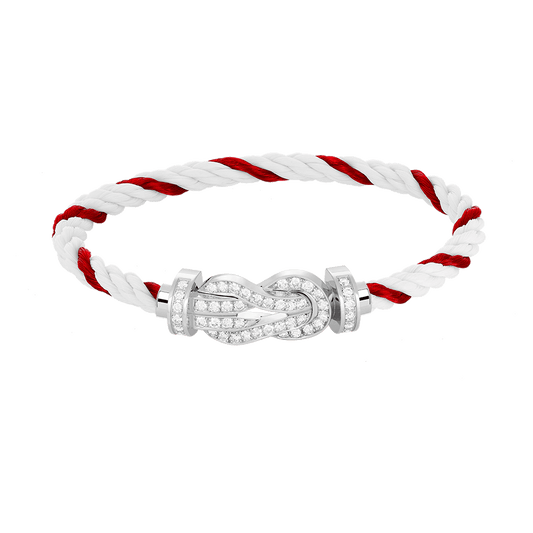 [⭐Spark]CHANCE LARGE 8 FIGURE BUCKLE FULL DIAMOND BRACELET SILVER