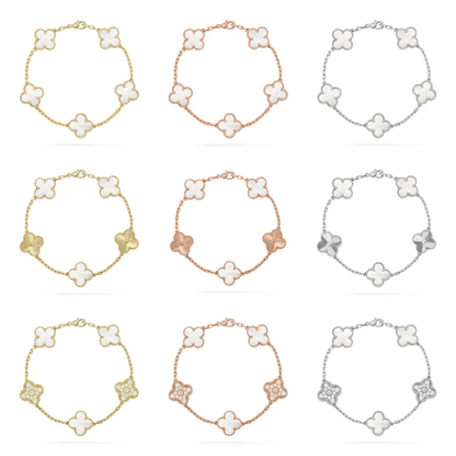 [⭐Spark]CLOVER WHITE PEARL MOP 5 MOTIF BRACELET COLLECTION