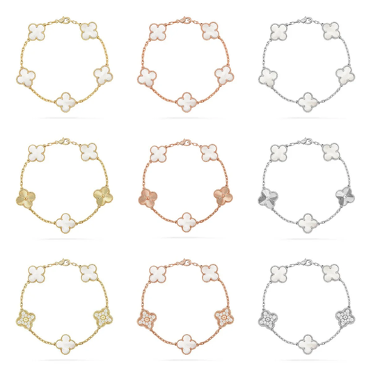 [⭐Spark]CLOVER WHITE PEARL MOP 5 MOTIF BRACELET COLLECTION