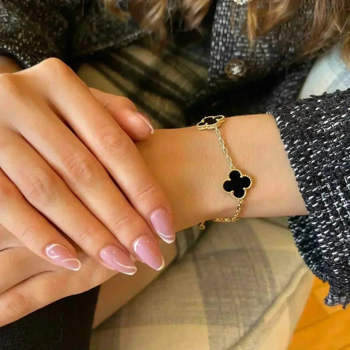 [⭐Spark] CLOVER 5 MOTIF ONYXS BRACELET COLLECTION