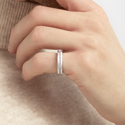 [⭐Spark]ZERO 1 ONE-BAND PAVED DIAMONDS ON THE SPIRAL RING