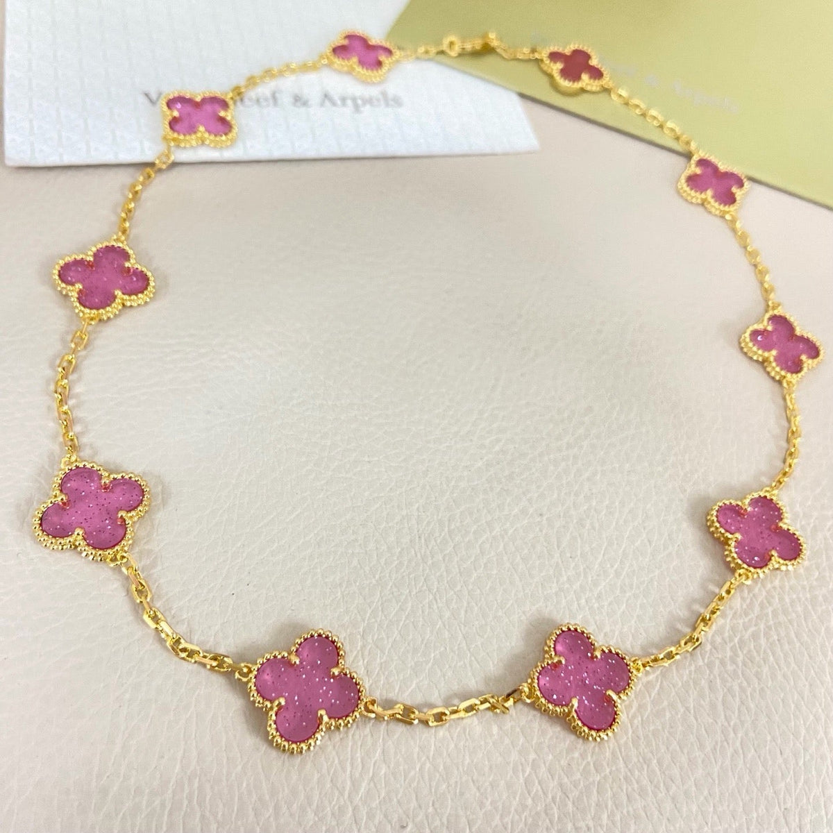 [⭐Spark]CLOVER 10 MOTIFS  NEW BUBBLE PINK ENAMEL