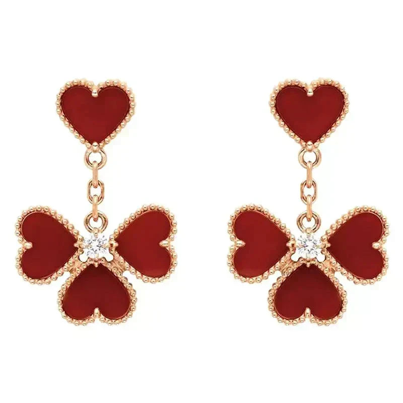 [⭐Spark]SWEET CLOVER CARNELIAN EARRINGS