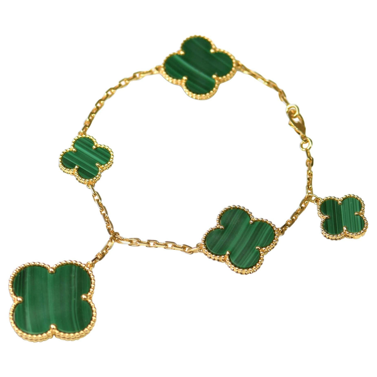 [⭐Spark]MAGIC CLOVER MALACHITE GOLD BRACELET 5 MOTIFS