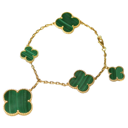 [⭐Spark]MAGIC CLOVER MALACHITE GOLD BRACELET 5 MOTIFS