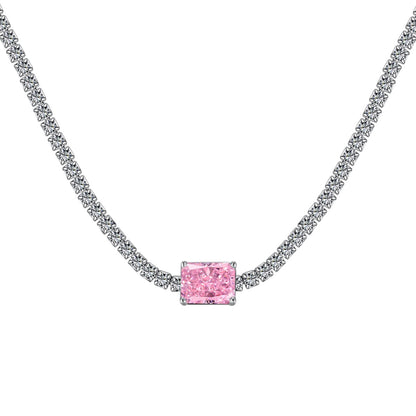 [Spark Jewelry]2.0 carat Ornate Emerald Cut Necklace