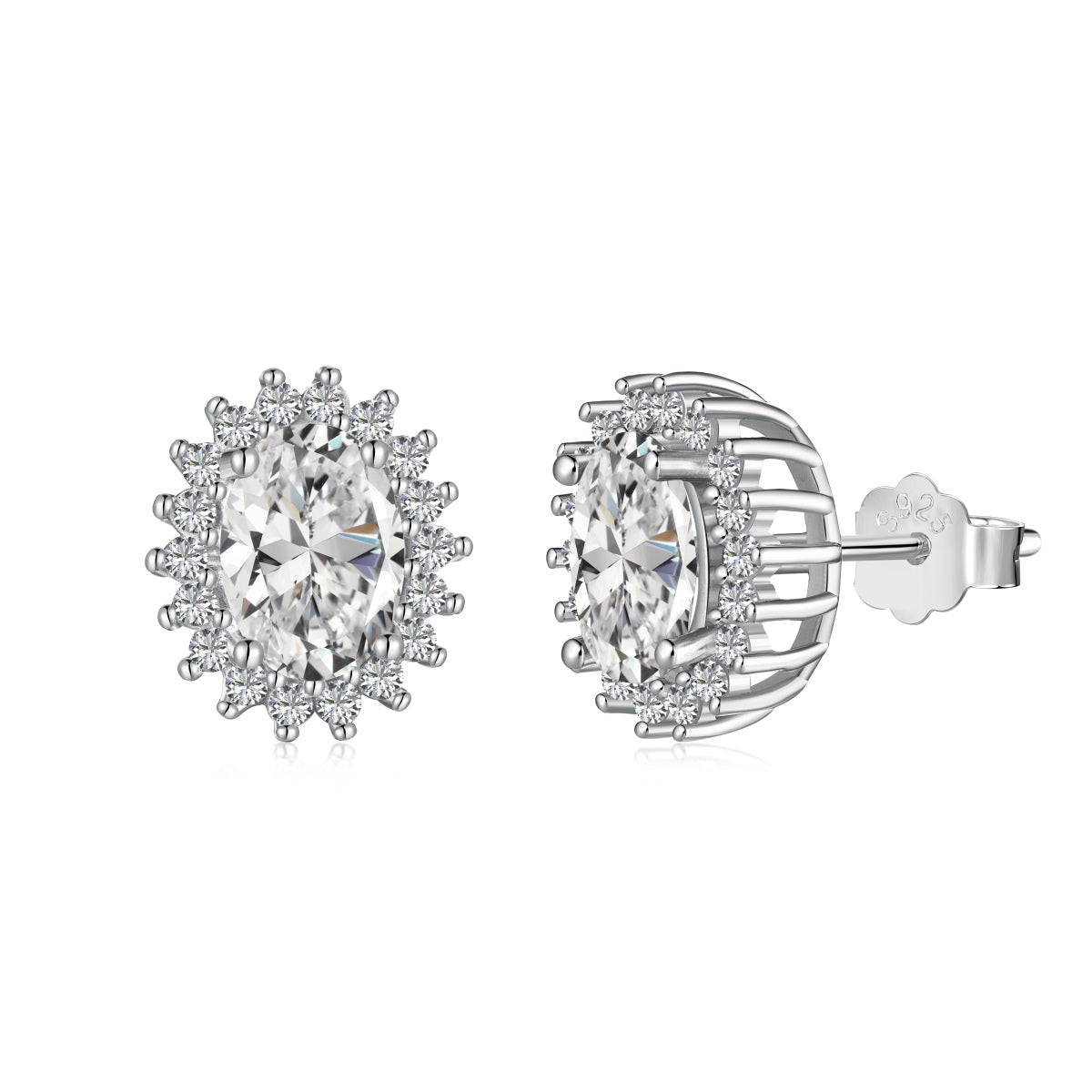 [Spark Jewelry]Delicate Radiant Oval Cut Daily Earrings