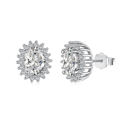 [Spark Jewelry]Delicate Radiant Oval Cut Daily Earrings