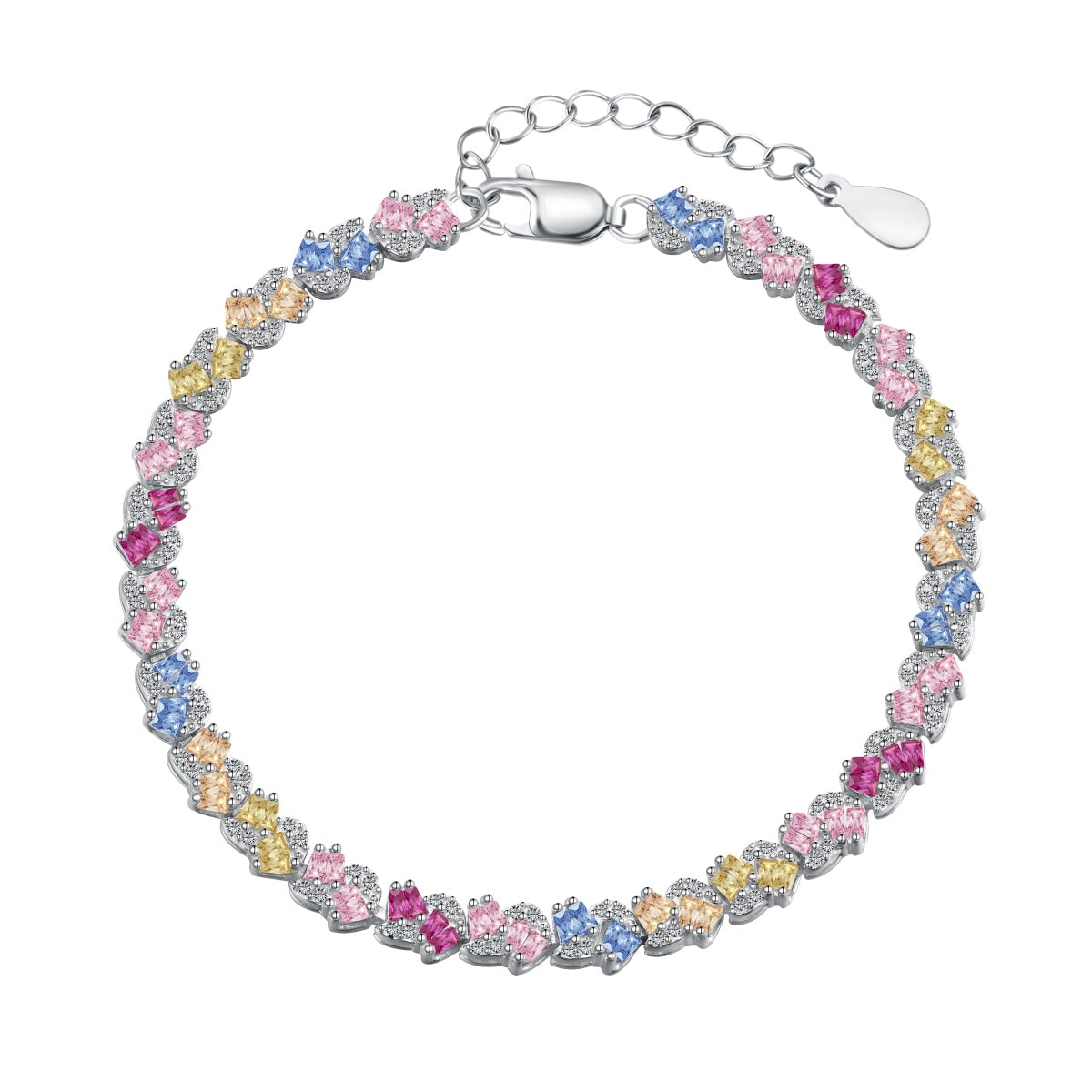 [Spark Jewelry]Ornate Colorful Flower Shape Party Bracelet