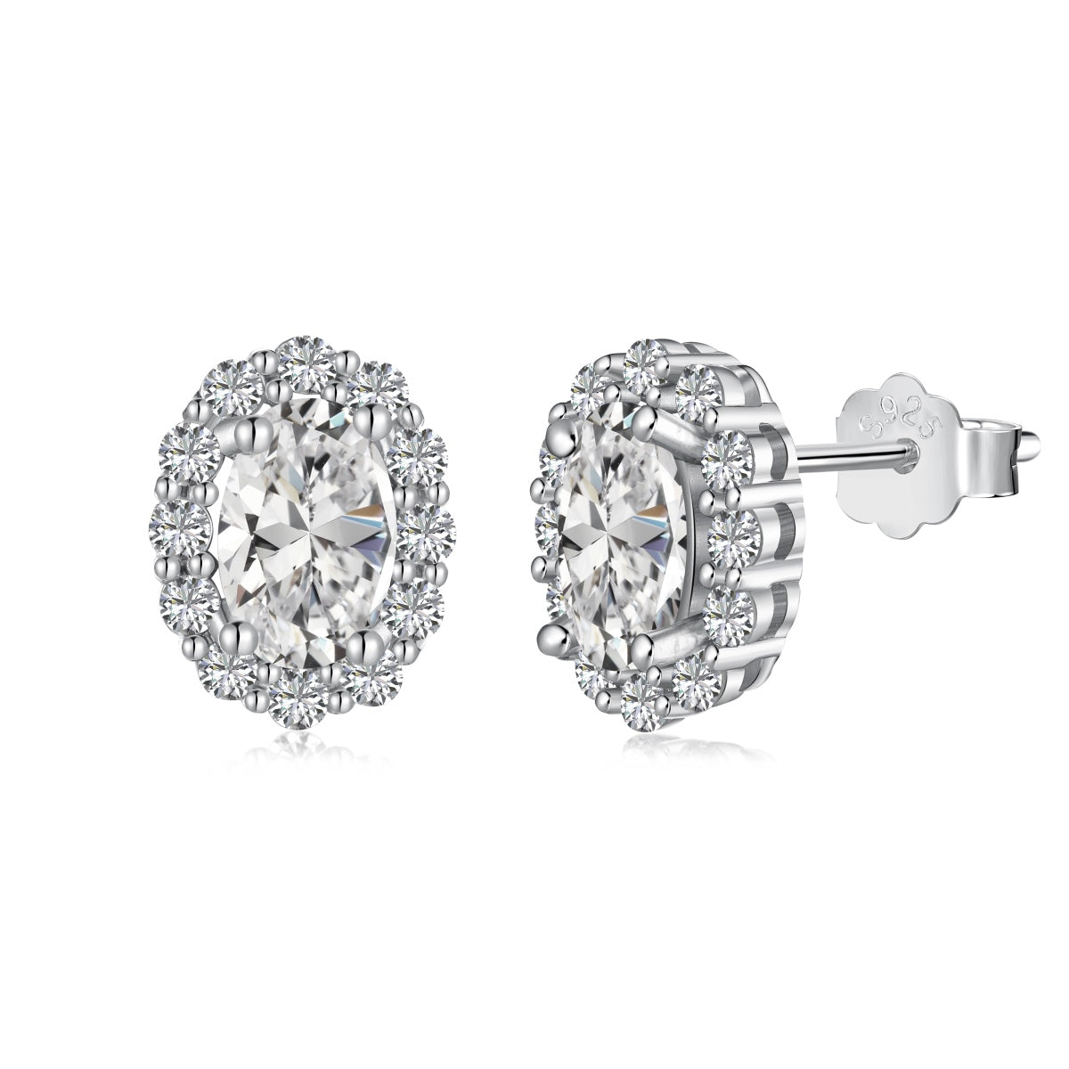 [Spark Jewelry]Delicate Unique Oval Cut Daily Earrings