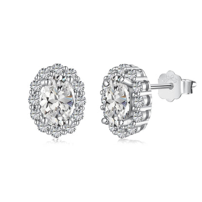 [Spark Jewelry]Delicate Unique Oval Cut Daily Earrings