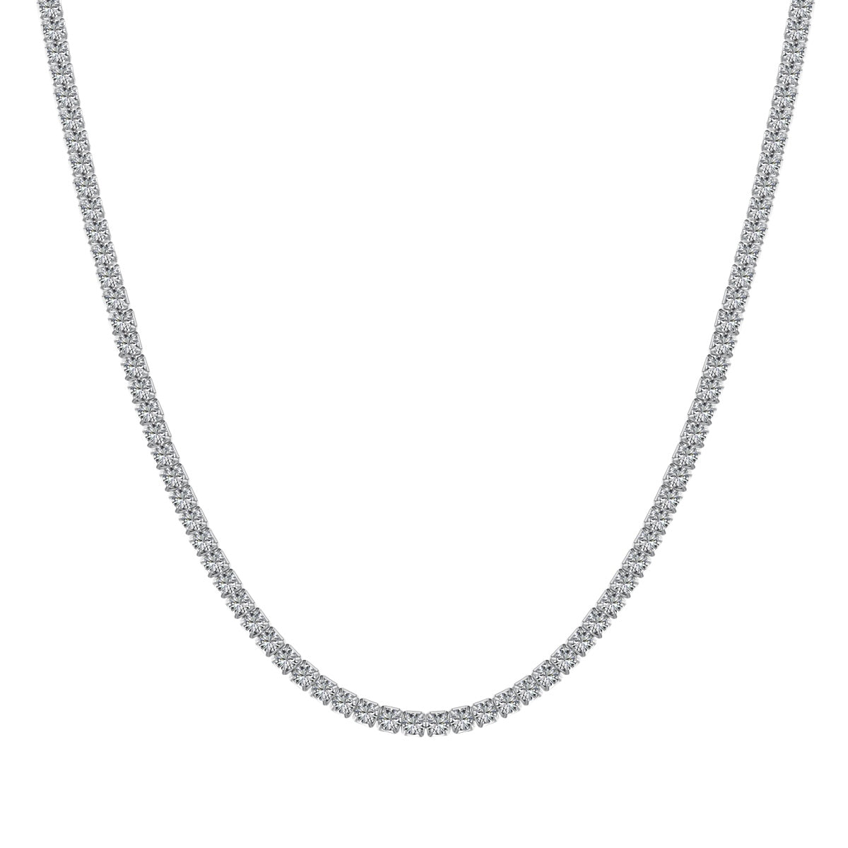 [Spark Jewelry]Delicate Round Shape Tennis Necklace