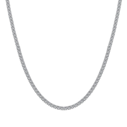 [Spark Jewelry]Delicate Round Shape Tennis Necklace